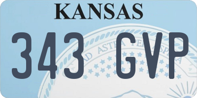 KS license plate 343GVP