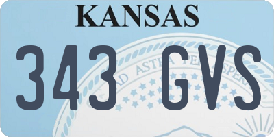 KS license plate 343GVS