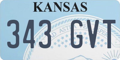 KS license plate 343GVT