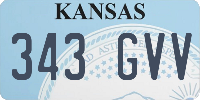 KS license plate 343GVV