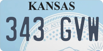 KS license plate 343GVW