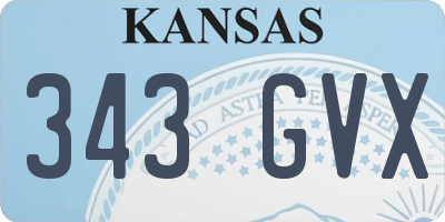 KS license plate 343GVX