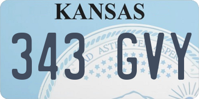 KS license plate 343GVY