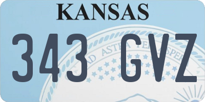 KS license plate 343GVZ