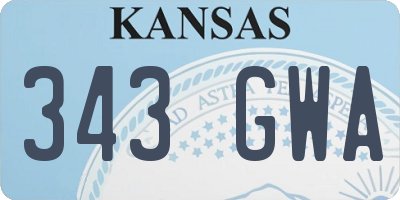 KS license plate 343GWA