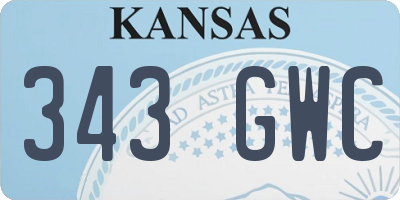 KS license plate 343GWC