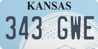 KS license plate 343GWE