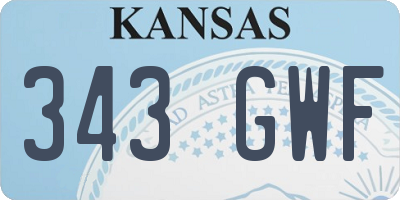 KS license plate 343GWF