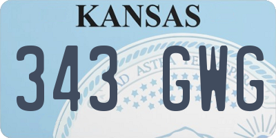 KS license plate 343GWG