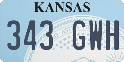 KS license plate 343GWH