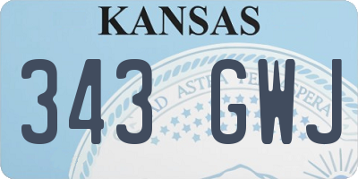 KS license plate 343GWJ