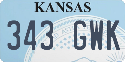 KS license plate 343GWK