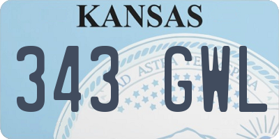 KS license plate 343GWL