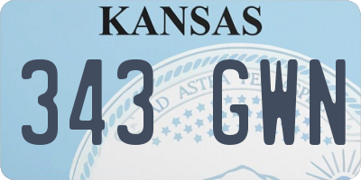 KS license plate 343GWN
