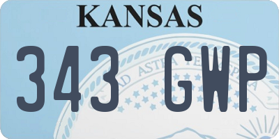 KS license plate 343GWP