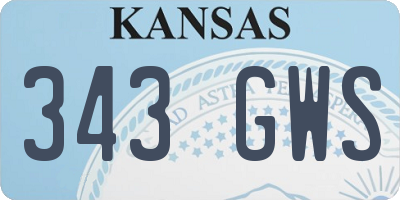 KS license plate 343GWS