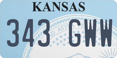 KS license plate 343GWW