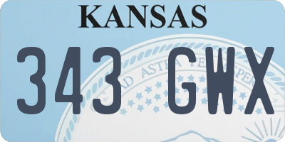 KS license plate 343GWX