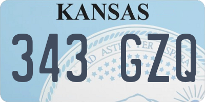 KS license plate 343GZQ