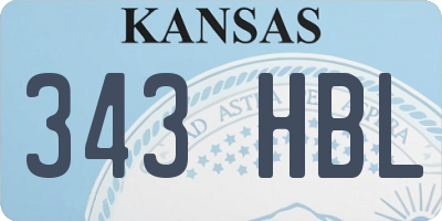 KS license plate 343HBL