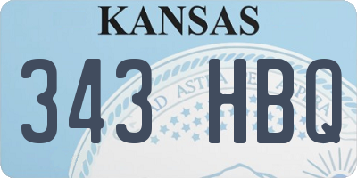 KS license plate 343HBQ