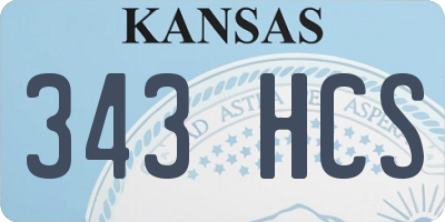 KS license plate 343HCS