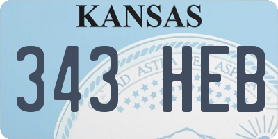 KS license plate 343HEB