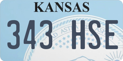 KS license plate 343HSE