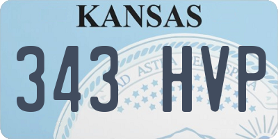 KS license plate 343HVP