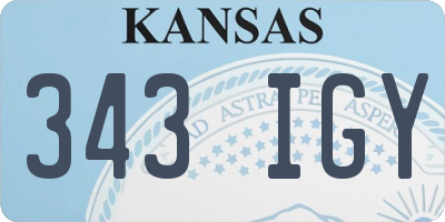 KS license plate 343IGY