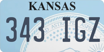 KS license plate 343IGZ