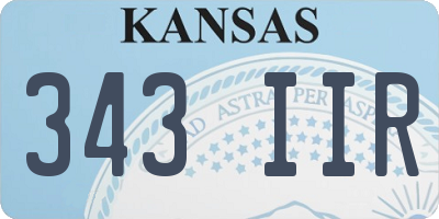 KS license plate 343IIR