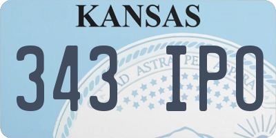 KS license plate 343IPO