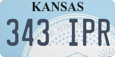 KS license plate 343IPR