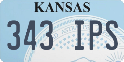 KS license plate 343IPS
