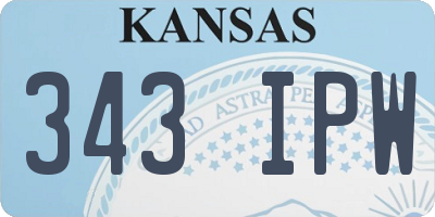 KS license plate 343IPW