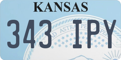 KS license plate 343IPY