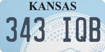 KS license plate 343IQB