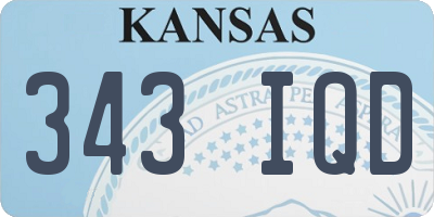KS license plate 343IQD