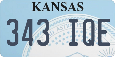 KS license plate 343IQE