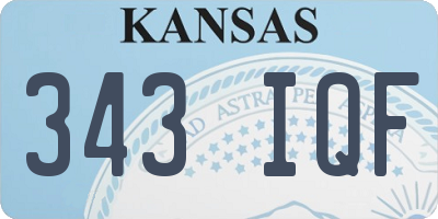 KS license plate 343IQF