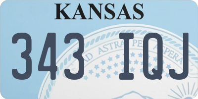 KS license plate 343IQJ