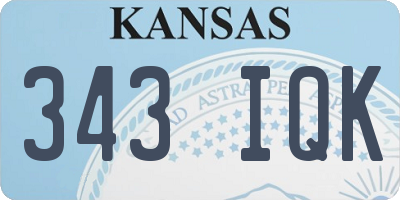 KS license plate 343IQK