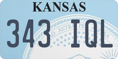 KS license plate 343IQL
