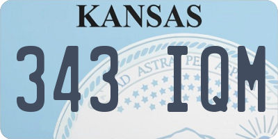 KS license plate 343IQM