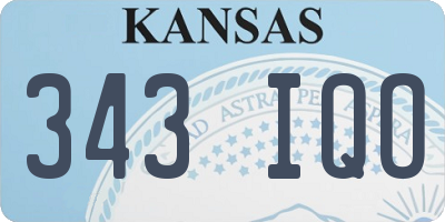 KS license plate 343IQO
