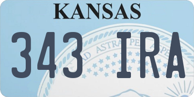 KS license plate 343IRA
