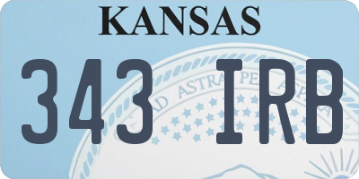 KS license plate 343IRB