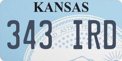 KS license plate 343IRD