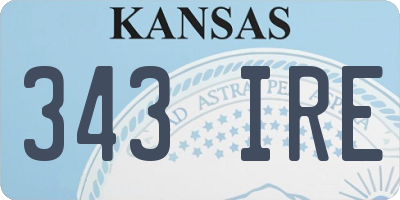 KS license plate 343IRE